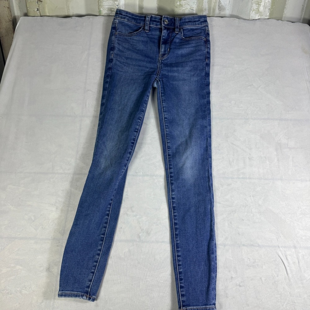 American Eagle Outfitters Womens Jegging Jeans Blue Stretch‎ Denim High Rise 2R